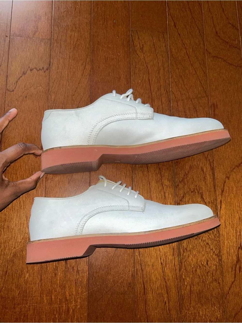 ORVIS Suede Leather Buckskin Lace-Up Oxford Shoes White Men's 8.5M Dadcore